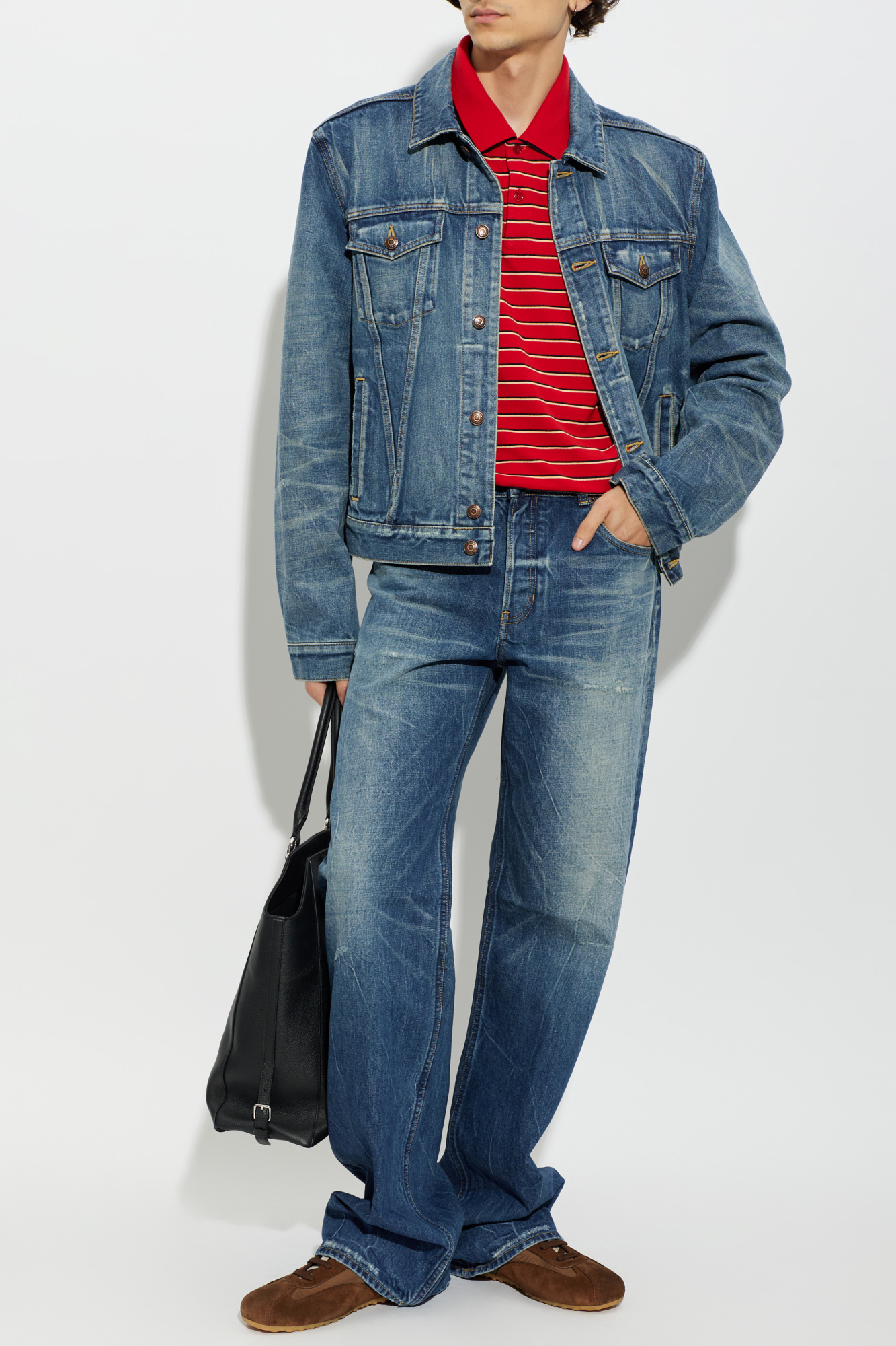 Alexander McQueen Denim jacket with a 'vintage' effect | Men's